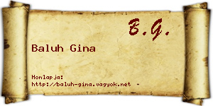Baluh Gina névjegykártya